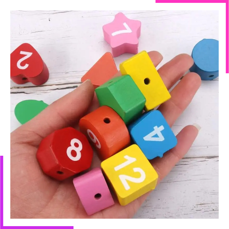 Horloge Apprentissage Heure, Chiffres, Formes et Couleurs en Bois