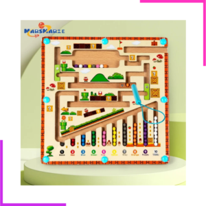 Labyrinthe Magnétique de Couleur et de Chiffres en Bois