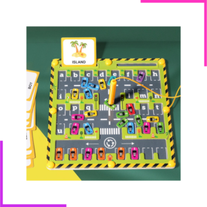 Jeu labyrinthe magnétique alphabet pour enfant en bois