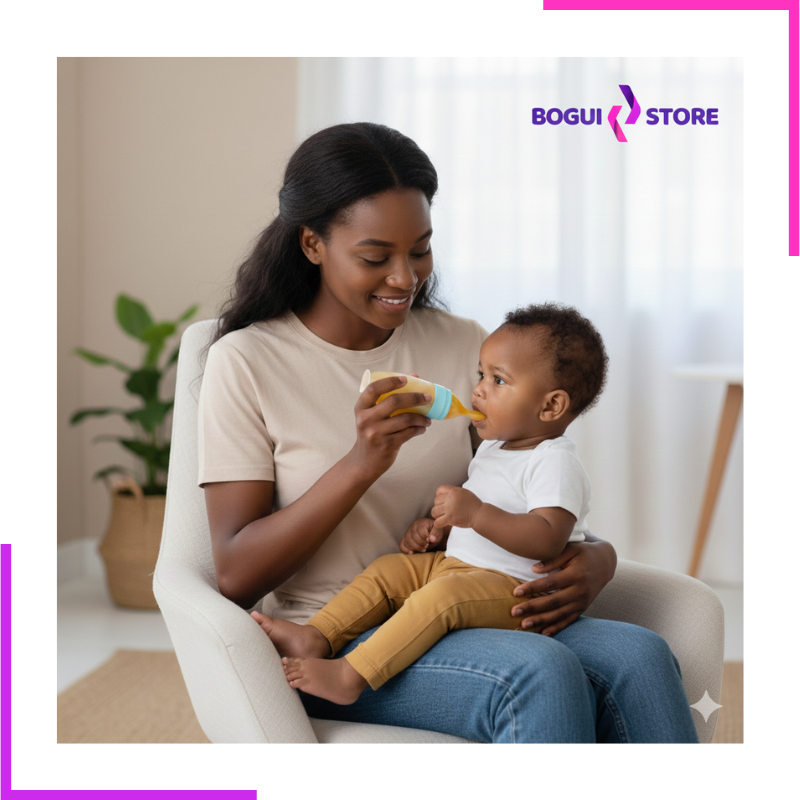 biberon avec cuillère pour bébé