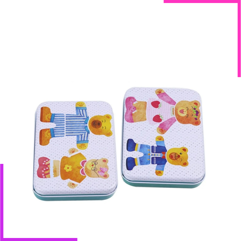 Jeu de Puzzle Educatif, Bois Montessori, Boîte en métal