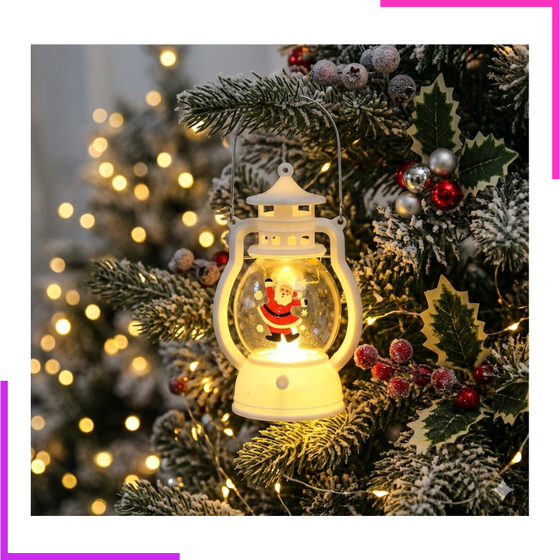 Lanterne de Noël décorative et lumineuse à pile"