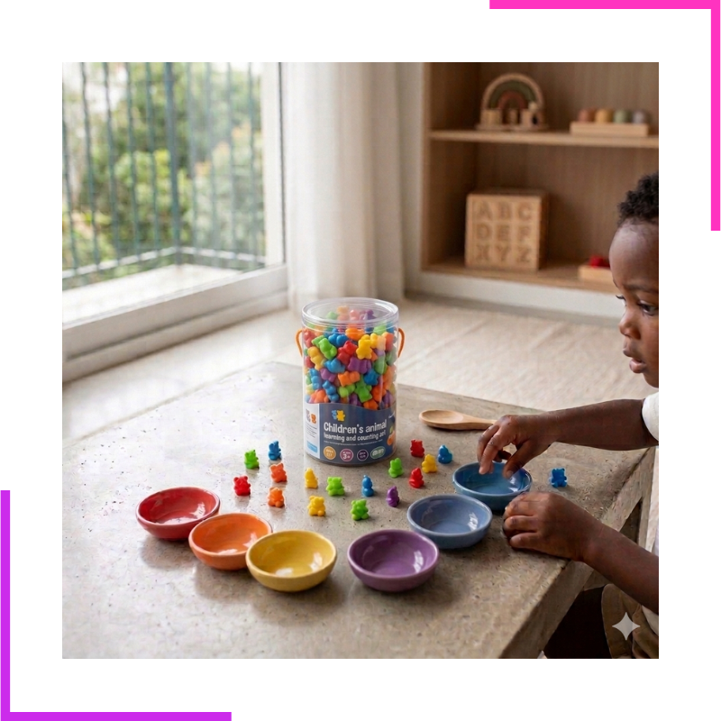Set de Comptage d'Animaux et de Tri Montessori