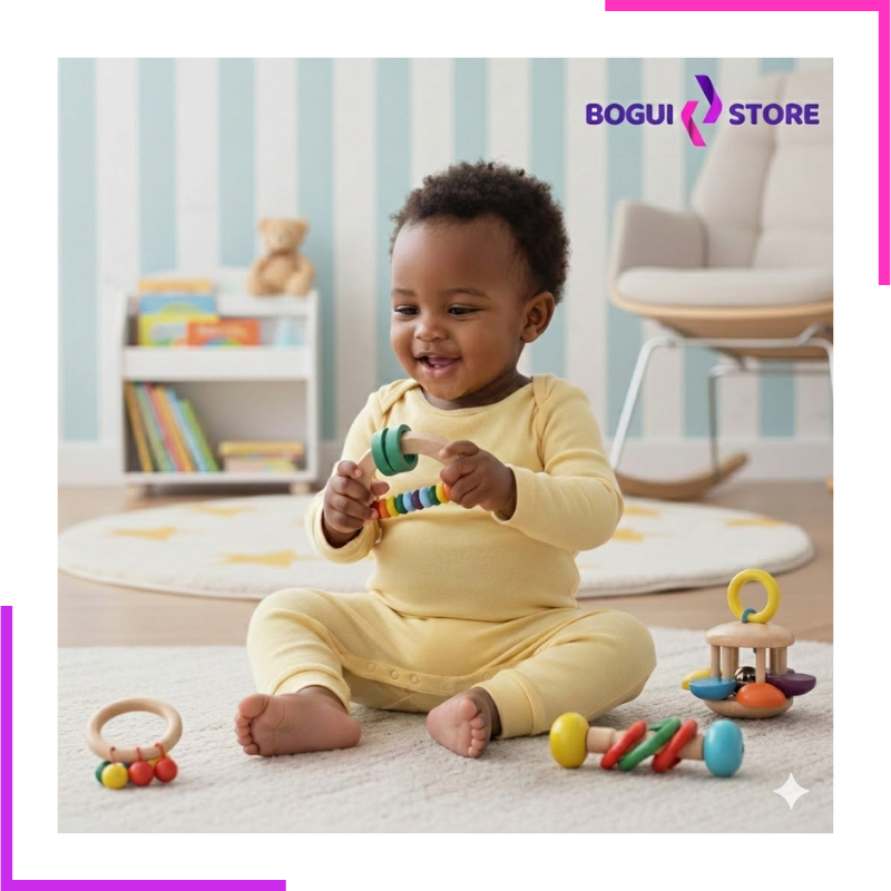 Jouets De Hochets En Bois Pour Bébé