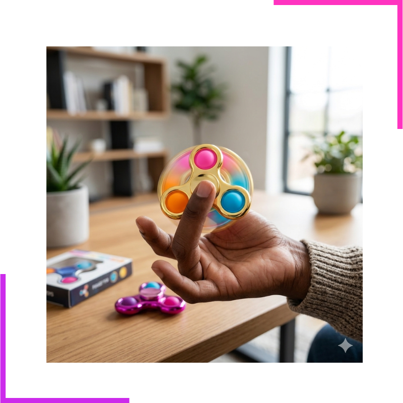 Spinner à doigts coloré en électrodéposition
