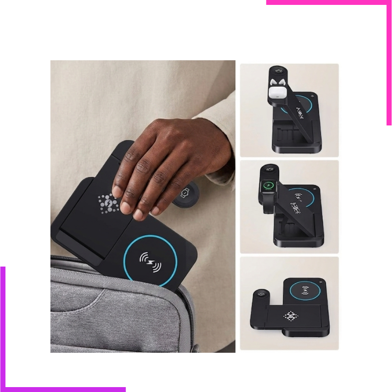 Station de Charge Sans Fil Rapide Personnalisée 10W OTP PD pour Smartphones Android, Montres Connectées (Matériau ABS+PC)