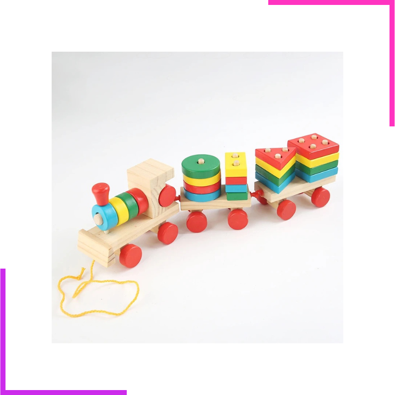 Train en bois jouets,