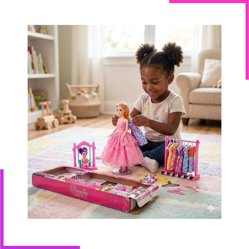 Dressing 75x35 cm + Barbie + Bébé Barbie
