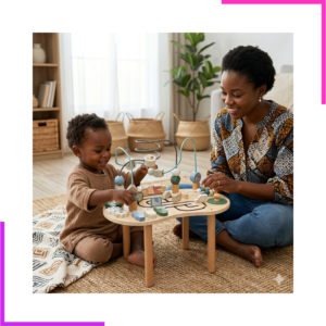 Table d'activité en Bois avec Labyrinthe Montessori
